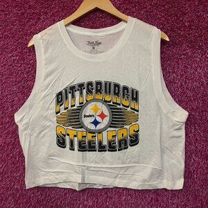 Junk Food Pittsburgh Steelers Football Cropped Sleeveless T-Shirt 2XL
